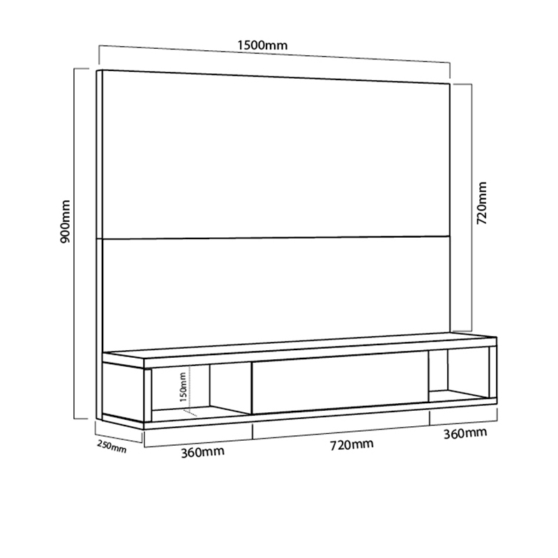 Panel, Para, Tv, Delos, Hasta, 55, Con, Soporte, Fijo, 1, Puerta, fineline, crema, DL842FC.