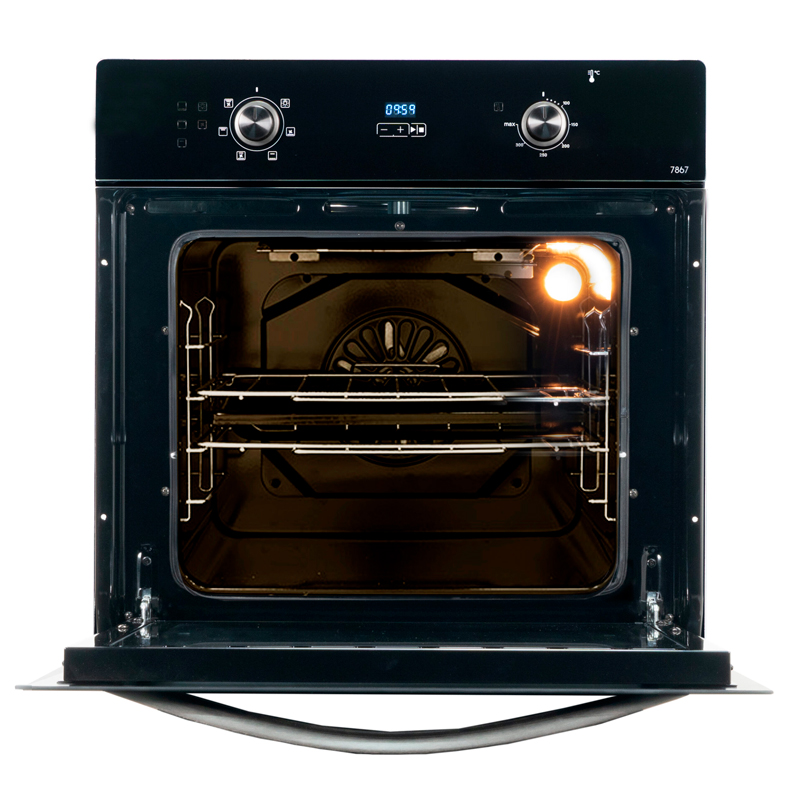 Horno, hornos, eléctrico, electricos, de, empotrar, empotrable, empotrables, Florencia, Black, Silver, Triple, Cristal, Termostato, Timer, FL-7867-E.