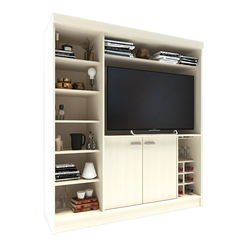 mueble, muebles, para, de, living, modular, modulares, rack, racks, tv, teve, teles, televisor, televisores, hasta, 50, pulgadas, con, 2, puertas, fineline, crema, delos, DL861FC.