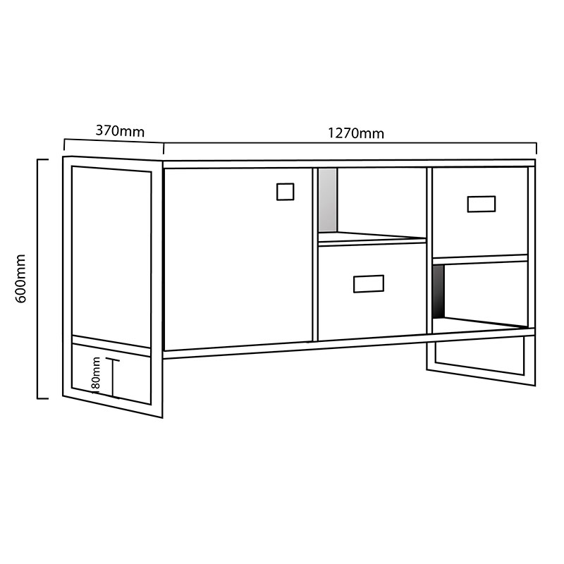 mueble, muebles, para, de, living, con, teve, tele, tv, televisor, televisores, television, industrial, hasta, 50, pulgadas, puerta, puertas, cajon, cajones, estante, estantes, roble, denver, grafito, delos, DST03RDG.