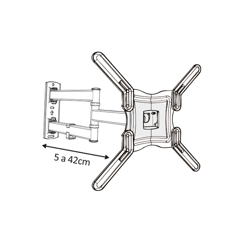 soporte, soportes, soportes para tv, soporte para tv, soporte para televisor, soportes para televisores, nakan, extensible, giratorio, con inclinación, 13 a 55 pulgadas, 30kg, SPL-591E.