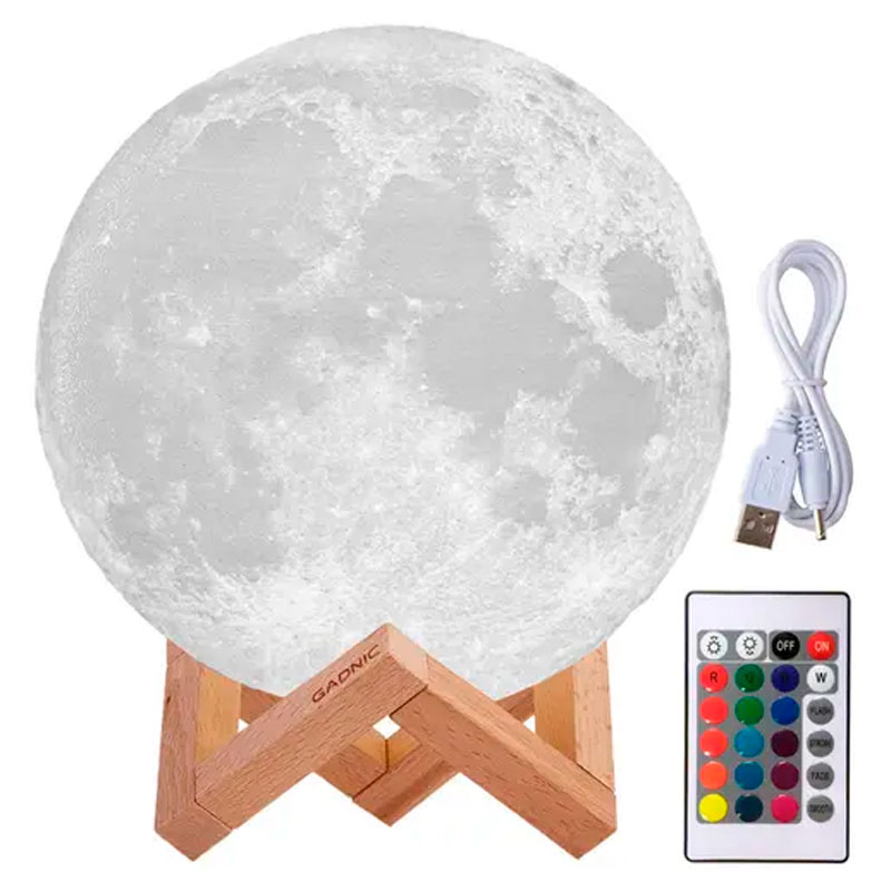 lampara, lamparas, velador, veladores, luz, luces, gadnic, luna, lunar, lunas, forma de luna, 18cm, rgb, blanco, calido, calida, frio, fria, LUNA0002.